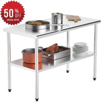 48&#39;&#39; x 24&#39;&#39; Stainless Steel Table for Kitchen Prep &amp; Work Commercial Wor... - £145.57 GBP