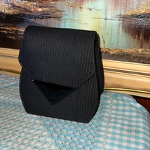 Black Satin 8 1/2” Evening Purse Clutch with Patent Snap - $17.64