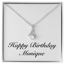 Happy Birthday Monique - Alluring Beauty Necklace Personalized Name - £47.81 GBP