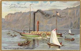 First Trip Clermont Steamer Hudson Fulton Celebration 1909 New York postcard - £5.52 GBP