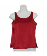 EILEEN FISHER China Red Silk Satin Charmeuse Shell Tank Top XS - $1,283.52 MXN
