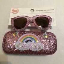 Wonder Nation Kids  Sunglasses And Case Set - Pink Rainbow - NWT - £6.02 GBP