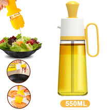 2 In 1 Oil Dispenser With Silicon Brush BBQ Oil Spray Glass Bottle Silicone For - £16.89 GBP