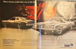 PONTIAC GRAND AM - GM - Double Ad-GTO 1968 Vintage Print Ad - $12.64