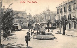 Sevilla Spagna ~ Plaza Pacifico ~ 1910s M Chaparteguy Foto Cartolina - £4.60 GBP