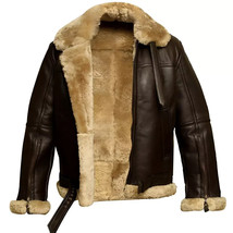 Men’s RAF Aviator Bomber B3 Real Leather Jacket Coat Winter Flying Pilot... - $2,156.19 MXN
