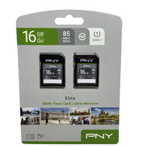 PNY Elite 16GB SDHC Flash Card 2-pk 85 MB/s Class 10 UHS 1 - $11.87