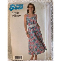 Simplicity Super Saver Misses Dress Pattern 8693 sz 10 - 14 - $10.88