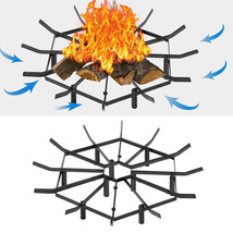 24In Fire Pit Grate, Iron Fireplace Round Log Stove Rack Wood Grate For ... - £47.95 GBP