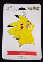 Hallmark Pokemon Pikachu flat metal Christmas ornament on card 2021 NEW - $7.55