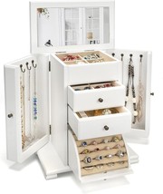 Jewelry Box For Women, Rustic Wooden Jewelry Boxes &amp; Organizers, Weathered White - $77.99