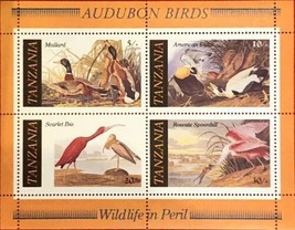 Tanzania 309a MNH Paintings, Art, Audubon Birds souvenir sheet ZAYIX 011022SM18M - £1.42 GBP