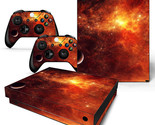 For Xbox One X Console &amp; 2 Controllers Space Fire Vinyl Skin Decal  - $12.97