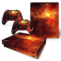 For Xbox One X Console &amp; 2 Controllers Space Fire Vinyl Skin Decal  - £10.20 GBP