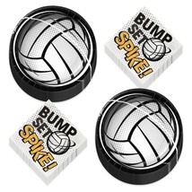 HOME &amp; HOOPLA Volleyball Party Supplies Sports Team Paper Dessert Plates and Bev - £14.32 GBP+