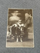 Antique Child Costume Photograph Postcard Halloween Clown Jester RPPC Er... - $188.27 MXN