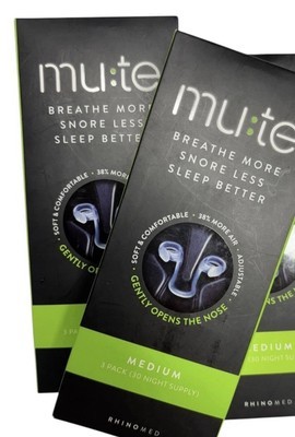 (2) Mute Nasal Device Breathe More Snore Less (Medium) Sleep Better 6/2026+ - $42.99