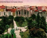 Vtg Postcard ca 1910 Central Park Square Bird&#39;s Eye Los Angeles CA Unused - $6.88