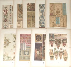 9 Antique Architecture French Color Plates Renaissance 16th - 18th Centu... - £117.17 GBP