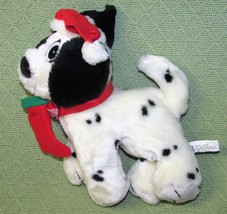 Vintage Plushland Dalmatian Christmas Stocking Santa Hat Puppy 10&quot; Stuffed Dog - £12.32 GBP