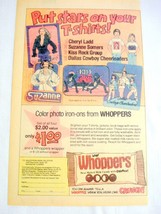 1979 Ad Whoppers Malted Milk Balls Iron-Ons KISS, Dallas Cowboy Cheerleaders - £6.37 GBP