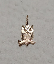 New 14k Yellow Gold Owl Charm Pendant - £41.92 GBP