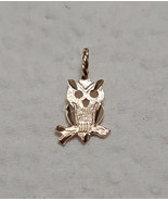 New 14k Yellow Gold Owl Charm Pendant - £41.67 GBP