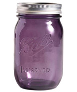 1 Purple Glass Mason Jar +Lid &amp; Band PINT Reg Mouth 5.25&quot; American Herit... - £27.76 GBP