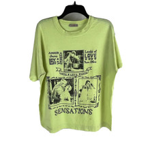 Vintage French Navy Women&#39;s 18W Mon Cheri T-Shirt Love Amore Lime Green ... - £31.96 GBP