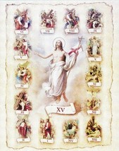 Stations of the Cross LAMINATED Framing Print with Two Free Prayer Cards - $15.95