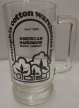 Memphis Cotton Warehouse Bash April 1980 Beer Mug Clear American Hardwar... - $4.95