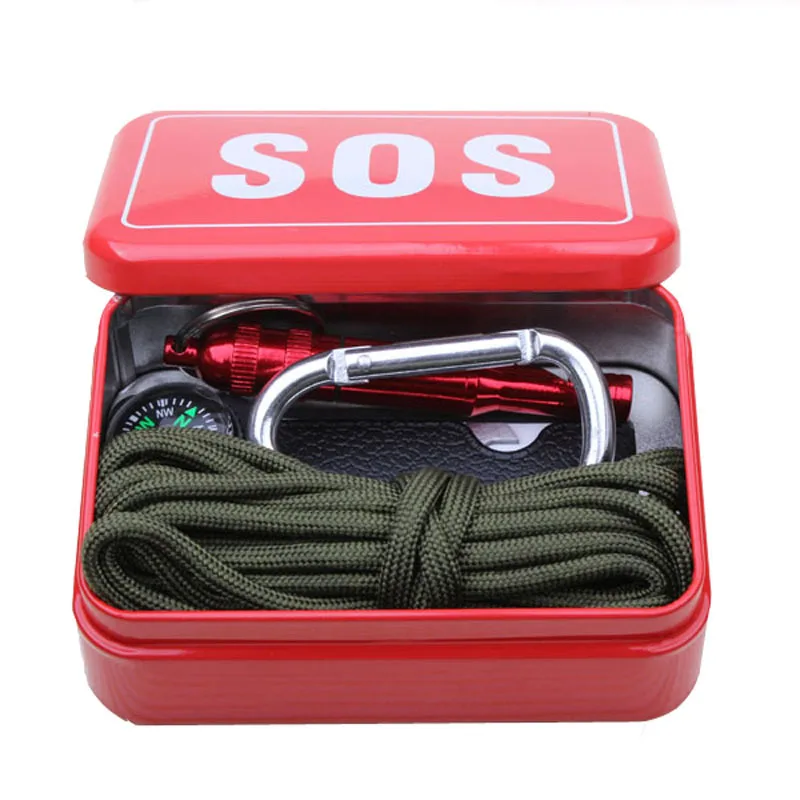 Outdoor equipment with paracord  emergency  survival box SOS Camping Hiking  - £19.76 GBP