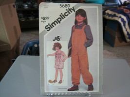 Simplicity 5689 Girl&#39;s Jumpsuit in 2 lengths Pattern - Size 6 Chest 25 W... - $11.01