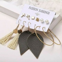 Mixed Styles Gold Pearl Studs Cross Star Fashion Trendy Modern Hoop Earr... - $16.83