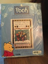LEISURE ARTS Disney Winnie Pooh Snowy Day Sampler Counted cross stitch 113219 - £16.44 GBP