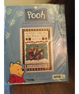 LEISURE ARTS Disney Winnie Pooh Snowy Day Sampler Counted cross stitch 1... - $20.75