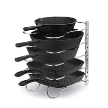 Heavy Duty Pan Rack, Pot Lid Rack, Kitchen Cabinet Pantry Cookware Organizer Rac - £34.45 GBP