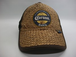 Corona Extra Hat Brown Weaved Straw Snapback Trucker Cap - £15.79 GBP