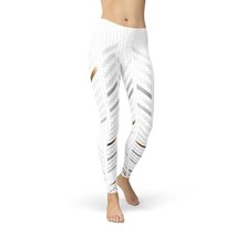 Womens White Stripes Leggings-Free shipping - £61.80 GBP