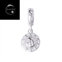 Genuine Sterling Silver 925 Solid Sun Charm With Rose Gold Or Silver With CZ - £17.98 GBP