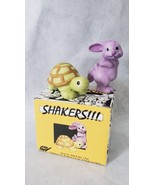 Tortoise Hare Figurine Vintage Porcelain Bunny Rabbit Turtle Salt Pepper... - $14.85
