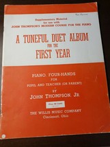 A Tuneful Duet Album For First Year Piano Four Hands Vintage Sheet Music Book - £19.25 GBP