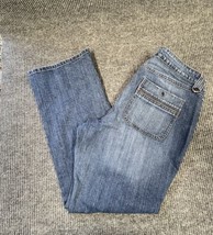 L.E.I. Sophia Hip Hugger Jeans Womens 38x31  Blue Denim Pants Straight Leg - $20.98