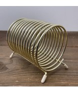 Vintage Pigtail 45 RPM Vinyl Record Rack For 12 Records Gold Tone Metal - £25.68 GBP