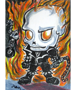 Original Anime Drawing   •Ghost Rider  •Drawing on 2.5&quot;x3.5&quot; bristol boa... - £19.90 GBP