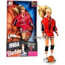 Year 1998 Barbie NBA Doll - CHICAGO BULLS Caucasian Model 20692 with Basketball - £67.92 GBP