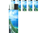 Butane Refillable Electronic Lighter Set of 5 Ocean Views D 2 Beautiful ... - $15.79