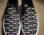 Vans Asher Pride Rainbow Love Wins Slip On Black Glitter Shoes Unisex W&#39;... - $35.52