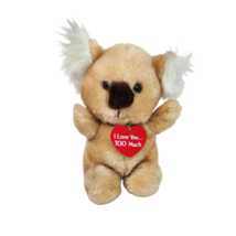 6&quot; Vintage Russ Berrie Koala Bear I Love You Too Much Stuffed Animal Plush Toy - £21.67 GBP