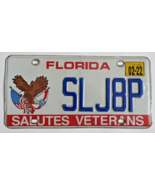 2020 Florida Salutes Veterans Auto Specialty Military License Plate SLJ8P - $19.79